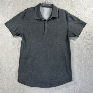 BYLT Polo Shirt‎ Mens Medium* Grey Drop Cut Performance Stretch Golf Curved Hem